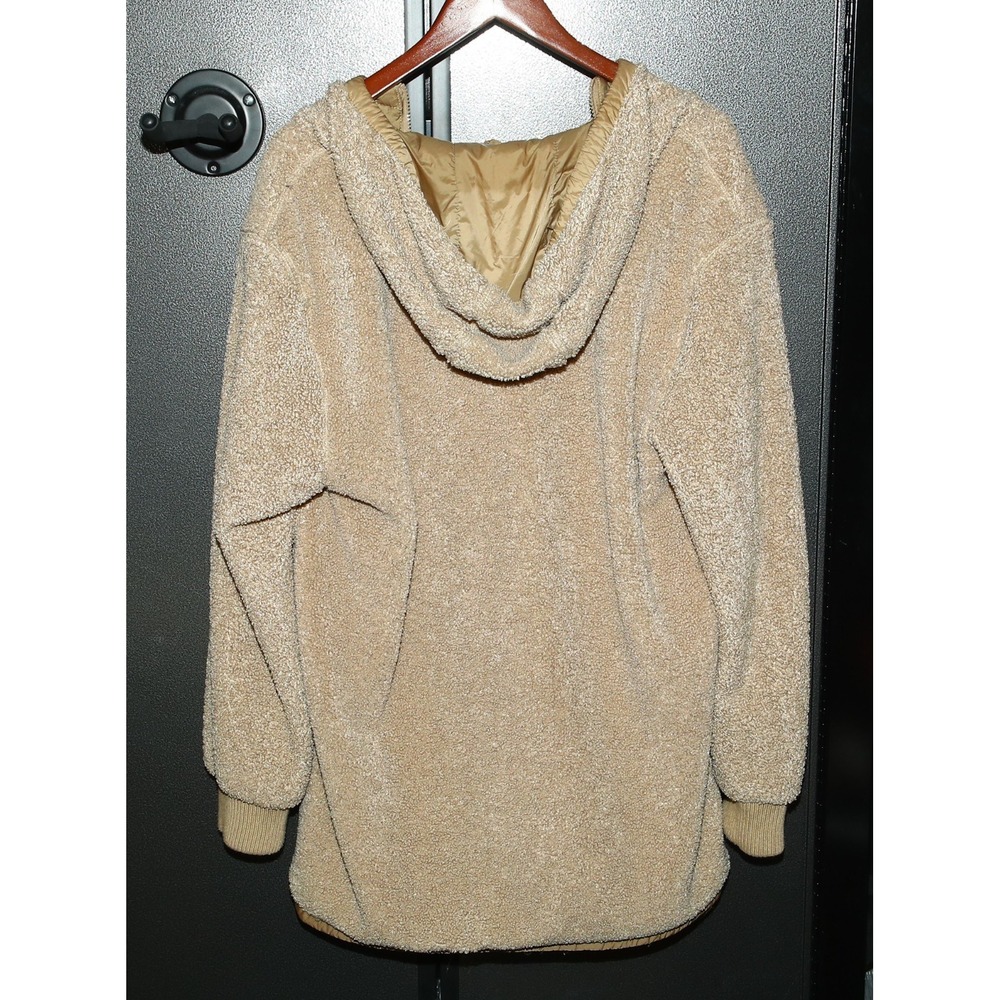 1 Madison Expedition Sherpa Jacket, Full Zip, Hood, Beige, Size XL - Picture 2 of 3